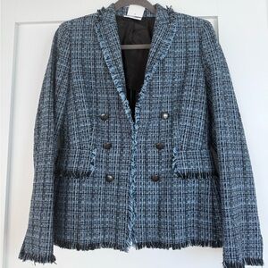 Akris Punto Blue and Black Tweed Blazer
